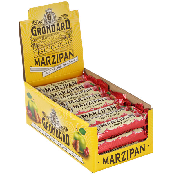 №1 TM Grondard     (8415) Батончики глазированные Марципановые Клюква, (24шт по 50г)    в Орехово-Зуево